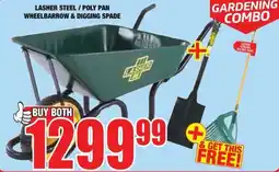 Boxer Build Lasher Steel / Poly Pan Wheelbarrow & Digging Spade offer