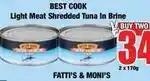 Boxer Light meat shredded tuna in brine offer