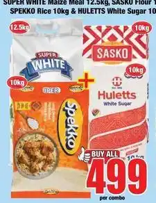 Boxer Sasko - super white maize meal & flour & spekko rice & huletts white sugar offer