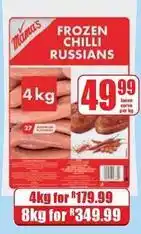 Boxer Mama's - frozen chilli russians offer
