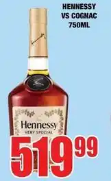 Boxer Hennessy - vs cognac 750ml offer
