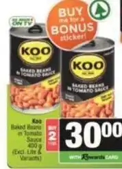 Spar Koo - baked beans in tomato sauce offer