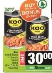 SuperSpar Koo - baked beans in tomato sauce offer