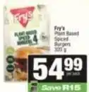 SuperSpar Fry's - plant based spiced burgers offer
