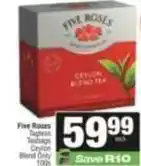 SuperSpar Five roses - tagless teabags ceylon blend offer