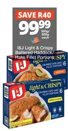 Checkers I&j - light & crispy battered haddock hake fillet portions offer