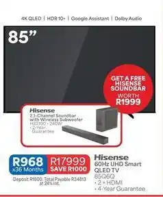 OK Furniture Hisense - 60hz uhd smart qled tv 85 offer