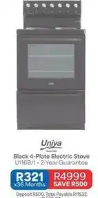 OK Furniture Univa - black 4-plate electric stove u116b/1 offer