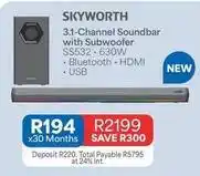 OK Furniture Skyworth - 3.1-channel soundbar with subwoofer ss532 offer