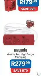 OK Furniture 4-way red high surge multiplug offer