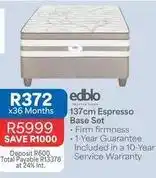 OK Furniture Edblo - 137cm espresso base set offer
