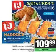 Spar I&J Light & Crisp Hake Portions 600g Or Haddock Or Hake Medallions 450g-Each offer