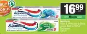 Spar Aquafresh Fresh & Minty,Mild & Minty,Lemon Mint Or Herbal Toothpaste-100ml Each offer