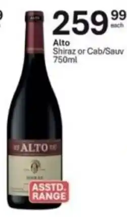 Liquor City Alto Shiraz or Cab/Sauv offer