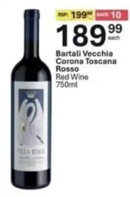 Liquor City Bartali Vecchia Corona Toscana Rosso Red Wine offer