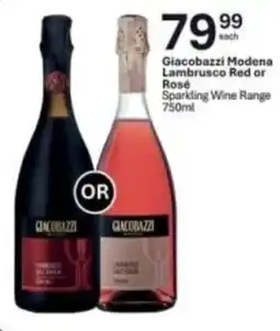 Liquor City Giacobazzi Lambrusco Red or Rosé Sparkling Wine offer