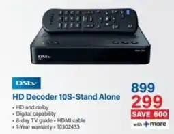Incredible Connection DStv HD Decoder 10S-Stand Alone offer