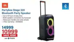 Incredible Connection JBL Partybox Stage 320 Bluetooth Party Speaker offer