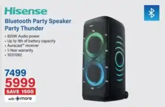 Incredible Connection Hisense Bluetooth Party Speaker Party Thunder offer