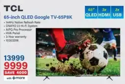 Incredible Connection TCL 65-inch QLED Google TV-65P8K offer