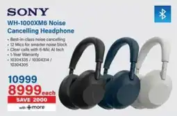 Incredible Connection SONY WH-1000XM6 Noise Cancelling Headphone offer
