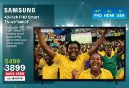 Incredible Connection SAMSUNG 43-inch FHD Smart TV-43F6000F offer