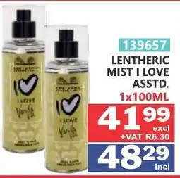 Arrow Cash And Carry Lentheric Mist I Love Assorted offer