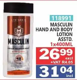 Arrow Cash And Carry MASCULIN HAND AND BODY LOTION offer