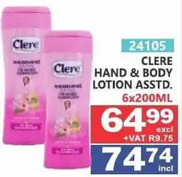 Arrow Cash And Carry CLERE HAND & BODY LOTION offer