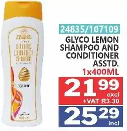 Arrow Cash And Carry Glyco Lemon Shampoo and Conditioner offer