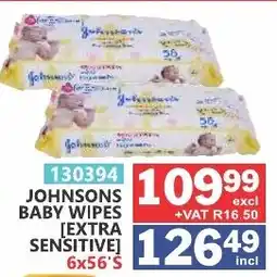 Arrow Cash And Carry JOHNSONS BABY WIPES [EXTRA SENSITIVE] offer