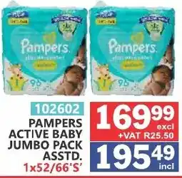 Arrow Cash And Carry Pampers Active Baby Jumbo Pack Assorted offer