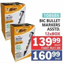 Arrow Cash And Carry BIC Bullet Markers Assorted offer