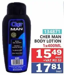 Arrow Cash And Carry CHER MAN BODY LOTION offer