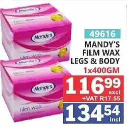 Arrow Cash And Carry Mandy's Film Wax Legs & Body offer
