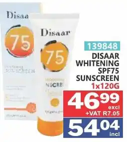 Arrow Cash And Carry Disaar Whitening SPF75 Sunscreen offer