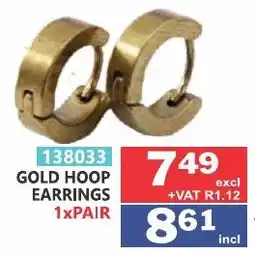 Arrow Cash And Carry GOLD HOOP EARRINGS offer