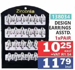 Arrow Cash And Carry Zirconia design earrings offer