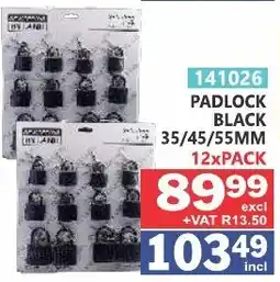 Arrow Cash And Carry LOCK PADLOCK BLACK offer