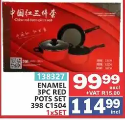 Arrow Cash And Carry Enamel 3pc red pots set offer