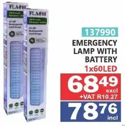 Arrow Cash And Carry FLASH EMERGENCY LAMP WITH BATTERY offer