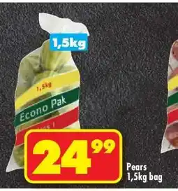 Shoprite PEARS 1,5kg bag offer