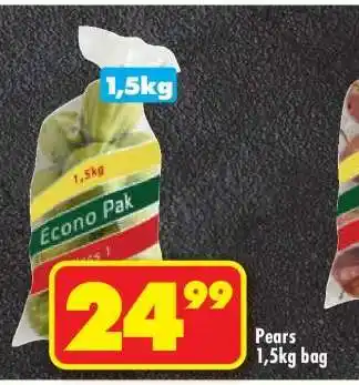 Shoprite PEARS 1,5kg bag offer