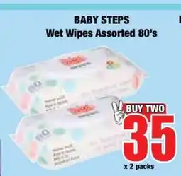 Boxer BABY STEPS Wet Wipes Assorted 80's offer