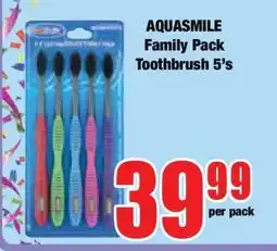 Boxer AQUASMILE Family Pack Toothbrush 5's offer
