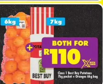 Shoprite Class 1 Best Buy Potatoes 7kg pocket + Oranges 6kg bag offer