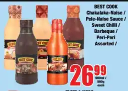Boxer BEST COOK Chakalaka-Naise / Pele-Naise Sauce / Sweet Chilli / Barbeque / Peri-Peri Assorted offer