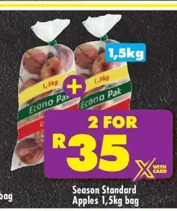 Shoprite SEASON STANDARD APPLES 1,5kg bag offer