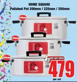 Boxer HOME SQUARE Polished Pot 200mm / 225mm / 250mm offer