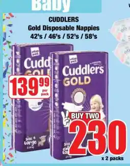 Boxer CUDDLERS Gold Disposable Nappies offer